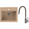 Set Alveus (dřez Atrox 30 Beige 55 + baterie Mintas Béžová/Kartáčovaná ocel) SETA25044