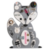 Foxy Family Activity board Manipulačná doska sivo-ružová líška 82 cm x 62 cm so stojanom
