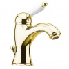 Sapho Kirké Biela umývadlová batéria s výtokom, zlatá KI02BZ