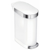 Úzky pedálový odpadkový kôš Simplehuman Slim - 45 l, biela nerez oceľ