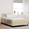 zahrada-XL Posteľ boxspring s matracom Krémová 120 x 200 cm látka 3338606