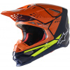 přilba SUPERTECH S-M8 FACTORY, ALPINESTARS (tmavá modrá/oranžová/žlutá fluo lesk