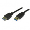 Logo USB predlžovačka (3.0), USB A samec - USB A samica, 1.8m, čierna, blister