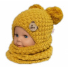 BABY NELLYS Pletený nákrčník komínok horčicový