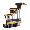 Sada kľúčov TORX s T-rukoväťou (T9x100-T50x200 mm 10-dielna HOTECHE HT262009