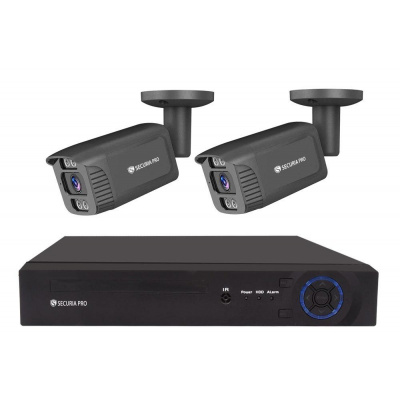 Securia Pro IP kamerový systém NVR2CHV5S-B smart, čierny Nahrávanie: 2TB disk