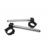 ACCOSSATO Aluminium-forged clip-ons ACCOSSATO with metal clamp composed of 2 half-rings 10 degrees inclination, silver