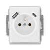 Zásuvka s USB nabíjením (USB-A+ USB-C), bezšroubová, 5569E-A32357 01, ABB, Time®, Element®, bílá / ledová bílá (ABB, Time®, Element®, bílá / ledová bílá)