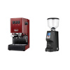 Gaggia New Classic EVO, red + Eureka Atom Specialty 65, black