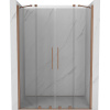 Mexen Velar Duo, posuvné dvere do otvoru 160x200 cm, 8mm číre sklo, medená matná, 871-160-000-02-65