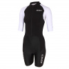 Zone3 Ltd Women's Lava Long Distance Full Zip Short Sleeve Tri suit - Black/White/Green Veľkosť: M