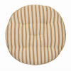 MADAM STOLTZ Okrúhly sedák na stoličku Stripes Off white / Dark honey Ø 45 cm