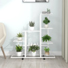 Stojan na kvety s kolieskami 94,5x25x92,5 cm biely kovový-ForU-336115