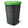 Popolnica Prosperplast Wheeler 110 l antracit so zeleným vekom