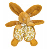 Plyšový zajačik na maznanie Bunny Comforter Ocher Doudou et Compagnie v darčekovom balení žltý 18 cm od 0 mes