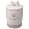 DOG FANTASY keramická dóza na pamlsky biela s rukoväťou 13,5 x 21,5 cm 1500 ml