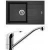 Set Sinks (dřez Linea 780 Metalblack 74 + baterie Pronto Chrom - lesklý) LI78074NPRCL