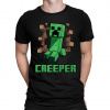Creeper - pánske tričko s potlačou pre fanúšikov hry Minecraft - Tričkový | XL | Čierna | Pánske tričko