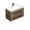 Swiss aqua technologies Koupelnová skříňka s černou úchytkou a umyvadlem SAT Cube Way 80x53x40 cm dub Wellington mat CUBE2C80ZDW