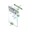 Kovanie na sklenené posuvné dvere SILENT GLASS S 100 SP 1500 mm Do 80 kg