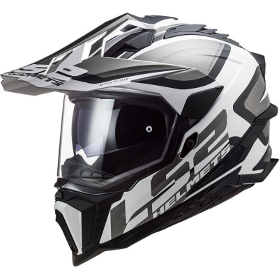LS2 Helmets LS2 MX701 EXPLORER ALTER MATT BLACK WHITE-06 - 3XL