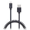 Kábel Connect IT CI-682 Lightning - USB spirálový flexibilní, 1,2m, černý