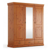 Trojdverová šatníková skriňa so zrkadlom Toskania 3 - medová borovica