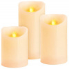 Sviečky MagicHome Vianoce, sada 3 ks, LED, 3xAAA, pravý vosk, jednoduché svieten