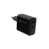Univerzální USB nabíječka Natec RIBERA GaN 65W, 1X USB-A, 1X USB-C, Černá NUC-2145