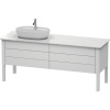 DURAVIT Luv stojaca skrinka pod umývadlo vľavo, pod dosku, 4 zásuvky, 1733 x 570 x 743 mm, biela matná lakovaná, LU9568L3636
