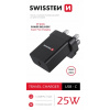 Swissten USB-C UK Travel Charger (25W) - 22045300 - Black