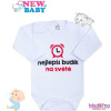 Body s potlačou New Baby najlepší budík na svete - Červená - 86 (12–18m)