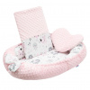 New Baby Luxusné hniezdočko s vankúšikom a perinkou z rúžové