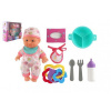 Teddies bábika miminko s lahví a bryndáčkem 36 cm