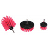 Sada kefiek na vŕtačku na čistenie auta CAR DETAILING DRILL BRUSH PINK 3, 3 ks