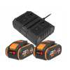 Akumulátor pre elektrické náradie Worx 20 V 4,0 Ah 2 ks