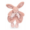 Plyšový zajačik na maznanie Bunny Comforter Pink Doudou et Compagnie v darčekovom balení ružový 29 cm od 0 mes