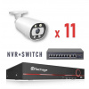 Techage IP – 11 kamerový set 8 MP BULLET-WLI + SWITCH
