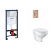 Grohe Rapid SL Set predstenovej inštalácie, klozetu, dosky SoftClose a tlačidla Skate Cosmopolitan, kefovaný Warm Sunset SANI11BB4123-GR