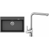 Set Sinks (dřez Maximo 780 Metalblack 74 + baterie Elka Chrom - lesklý) MA78074ELCL