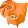 POŤAH NA KRESLO UŠIAK VELÚR PREMIUM ZAMAT ELASTICKÝ ORANŽOVÝ