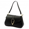 Dámska kožená kabelka Luka 24-031 čierna, taška cez rameno 31 x 18,5 x 9 cm