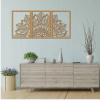 3-dielna mandala kvetov na stenu - FLOFER HDF - Buk 160 x 80 cm