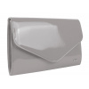 Světle šedá lakovaná společenská listová kabelka SP102 GROSSO