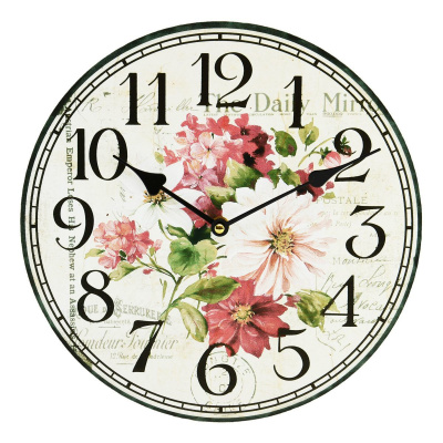 Nástenné hodiny Kvety, ⌀ 30 cm, HODINY BLC34190 MDF30CM