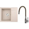 Set Alveus (dřez Gem 20 Beige 55 + baterie Mintas Béžová/Kartáčovaná ocel) SETA23194