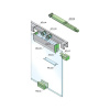 Kovanie na sklenené posuvné dvere SILENT GLASS S 100 SP 1500 mm Do 100 kg