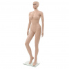 vidaXL Sexy dámska figurína so skleneným podstavcom, béžová 180 cm 142930