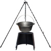 Perfect Cauldron kotlík na guláš liatina 16 l 10,5 kg, Perfect Cauldron chránič plameňa 43 cm, Cauldron klasická oceľová trojnožka 1,2 m na kotlík