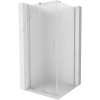 Mexen Velar, sprchový kút s posuvnými dverami 90 x 90 cm, 8mm sklo námraza, brúsená oceľ, 871-090-090-31-97